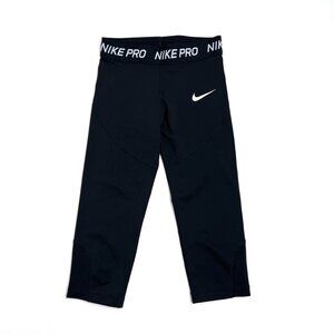 Nike Pro Dri-Fit Girls' Black Cropped Leggings Size S